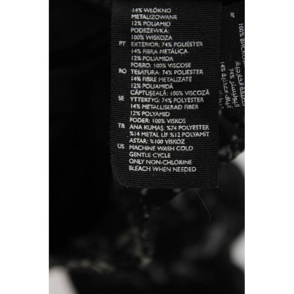 COS Womens Textured Abstract Print Elastic Waist Zip Up Mini Skirt Black Size 12 - Picture 7 of 7